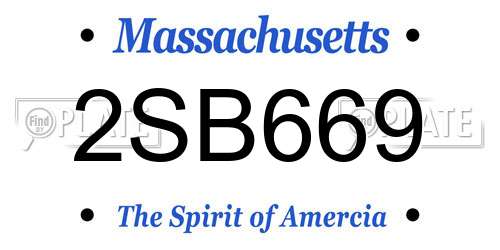 2SB669 Massachusetts License Plate
