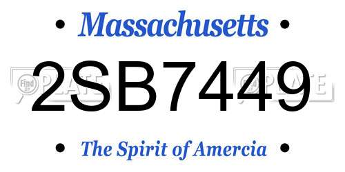 2SB7449 Massachusetts License Plate