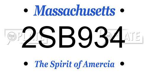 2SB934 Massachusetts License Plate