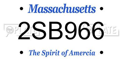 2SB966 Massachusetts License Plate