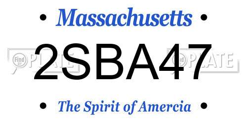 2SBA47 Massachusetts License Plate