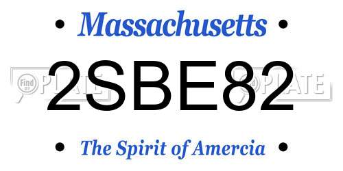 2SBE82 Massachusetts License Plate