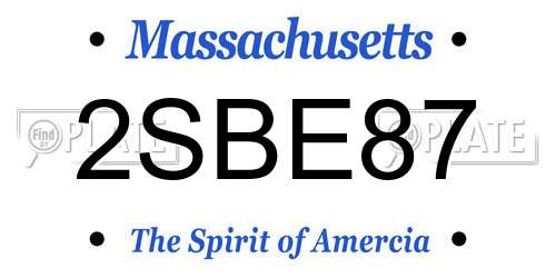 2SBE87 Massachusetts License Plate