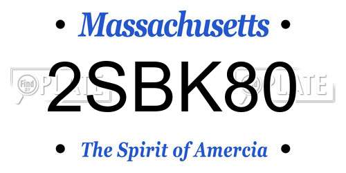 2SBK80 Massachusetts License Plate