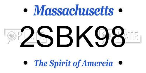 2SBK98 Massachusetts License Plate