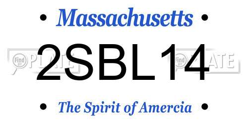 2SBL14 Massachusetts License Plate