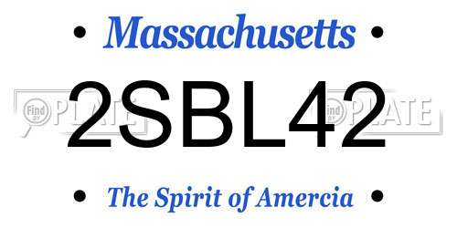 2SBL42 Massachusetts License Plate