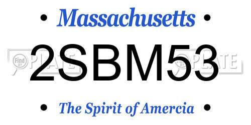 2SBM53 Massachusetts License Plate