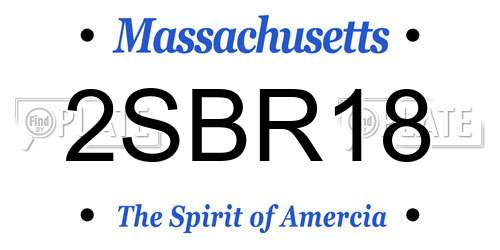 2SBR18 Massachusetts License Plate