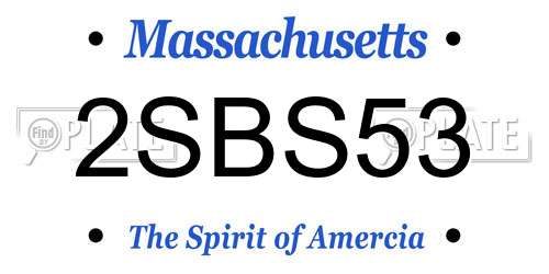2SBS53 Massachusetts License Plate