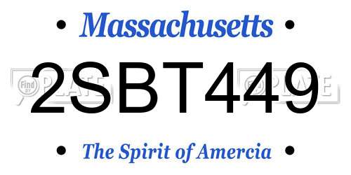 2SBT449 Massachusetts License Plate