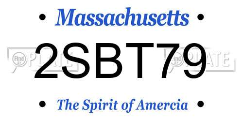 2SBT79 Massachusetts License Plate