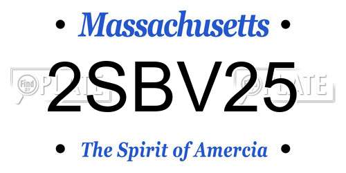2SBV25 Massachusetts License Plate