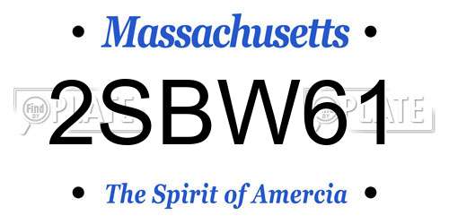 2SBW61 Massachusetts License Plate