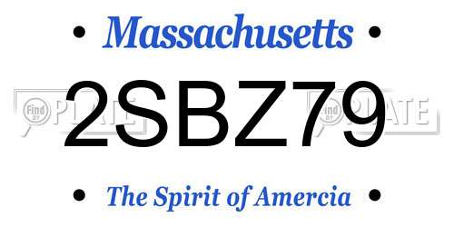 2SBZ79 Massachusetts License Plate