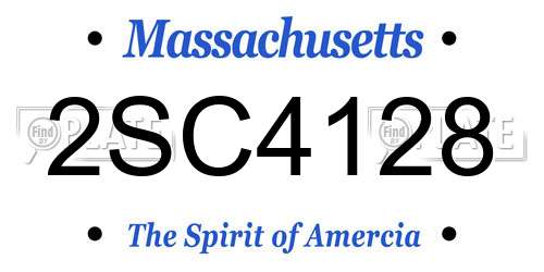 2SC4128 Massachusetts License Plate