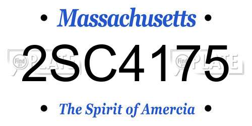 2SC4175 Massachusetts License Plate