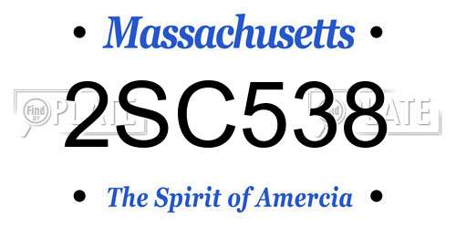 2SC538 Massachusetts License Plate