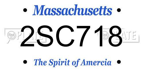 2SC718 Massachusetts License Plate