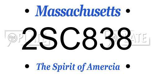 2SC838 Massachusetts License Plate
