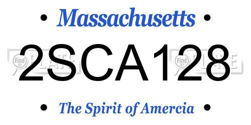 2SCA128 Massachusetts License Plate
