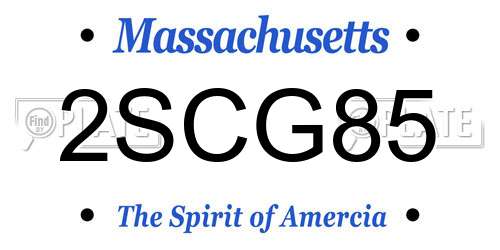 2SCG85 Massachusetts License Plate