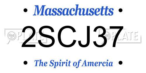2SCJ37 Massachusetts License Plate