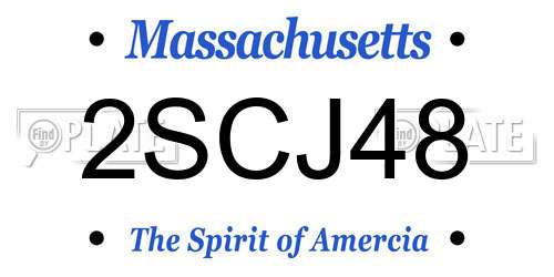 2SCJ48 Massachusetts License Plate