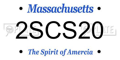 2SCS20 Massachusetts License Plate
