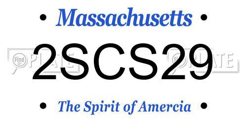2SCS29 Massachusetts License Plate