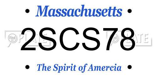 2SCS78 Massachusetts License Plate