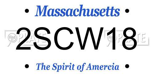 2SCW18 Massachusetts License Plate
