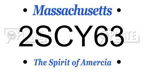 2SCY63 Massachusetts License Plate