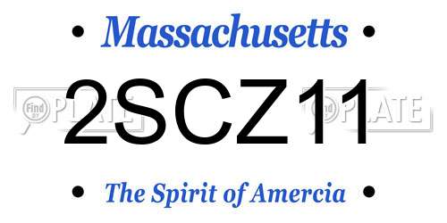 2SCZ11 Massachusetts License Plate
