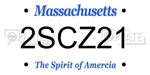 2SCZ21 Massachusetts License Plate