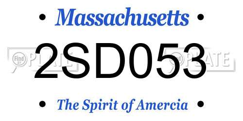 2SD053 Massachusetts License Plate