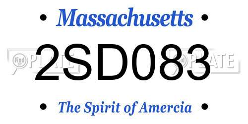 2SD083 Massachusetts License Plate