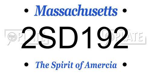 2SD192 Massachusetts License Plate