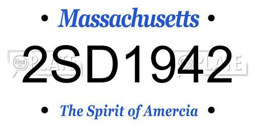 2SD1942 Massachusetts License Plate