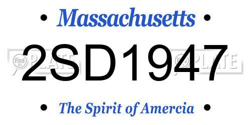 2SD1947 Massachusetts License Plate