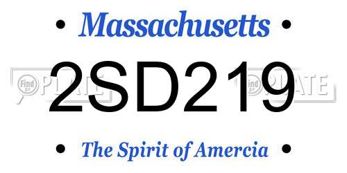 2SD219 Massachusetts License Plate