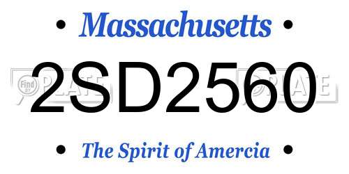 2SD2560 Massachusetts License Plate