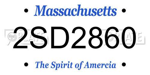 2SD2860 Massachusetts License Plate