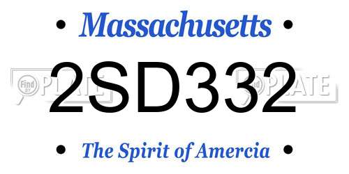 2SD332 Massachusetts License Plate