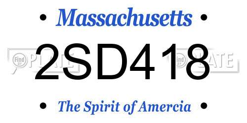 2SD418 Massachusetts License Plate