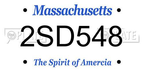 2SD548 Massachusetts License Plate
