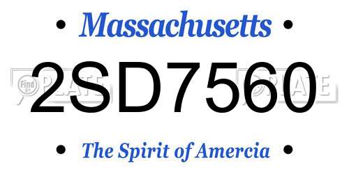 2SD7560 Massachusetts License Plate