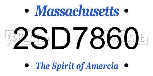 2SD7860 Massachusetts License Plate