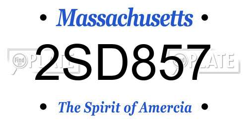 2SD857 Massachusetts License Plate