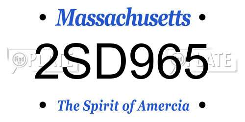 2SD965 Massachusetts License Plate